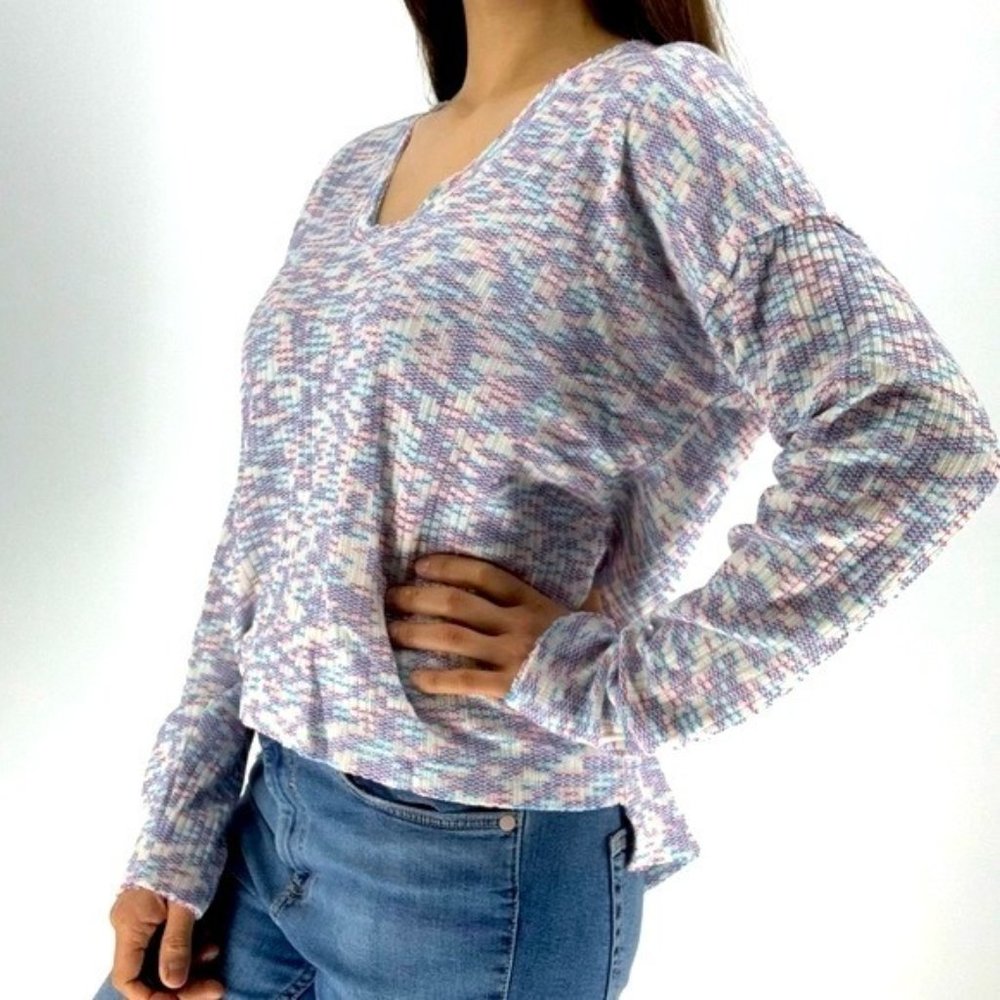 Code Mode Multi Color V Neck Sweater Small
